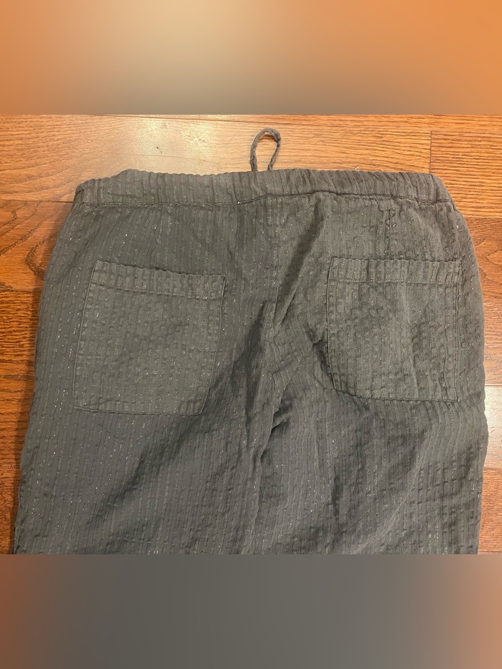 House Of Harlow 1960 Pants Sz XS/TP Gray w/Black Stripes Lined Pockets Elastic - Picture 6 of 7